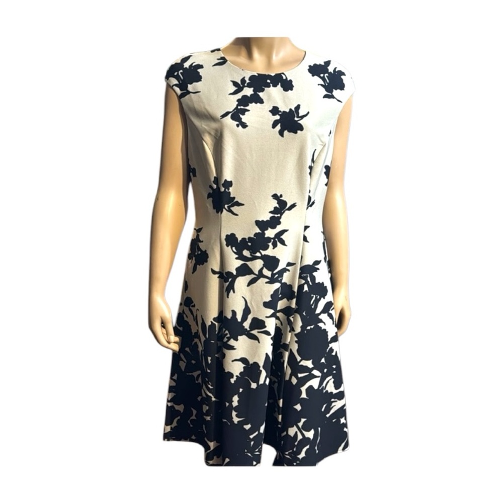 London Style Black and Cream Midi Dress - Picture 4 of 12